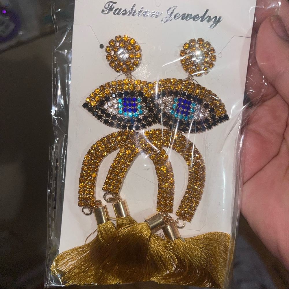 Evil eye earrings